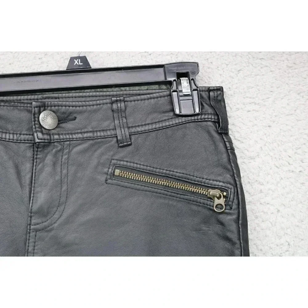 Free People Women's Faux Leather Biker Style Pants-Size 2-Pockets-Skinny Jeans